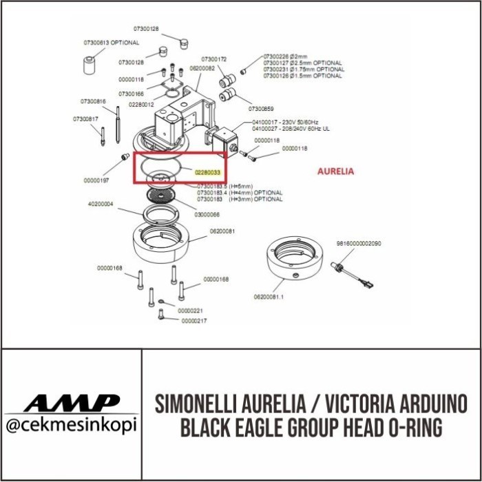Simonelli Aurelia / Victoria Arduino Black Eagle Group Head O-Ring