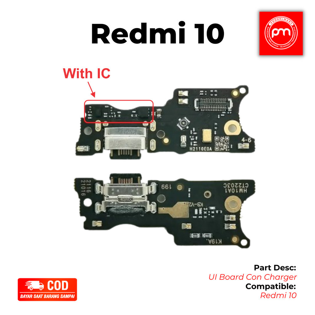 UI Board Connector Charger Xiaomi Redmi 10 Redmi 10 Prime Papan UI Konektor Cas