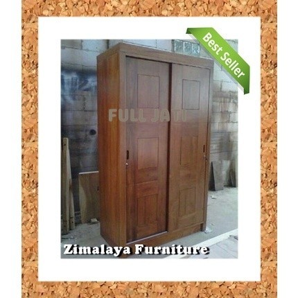 

PROMO SPESIAL LEMARI PAKAIAN 2 PINTU SLIDING BAHAN KAYU JATI FURNITURE JEPARA FULL JATI
