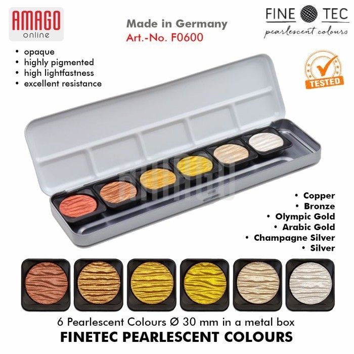 

FINETEC - Pearlescent Colours 6 pcs/set in metal box - 30mm - F0600