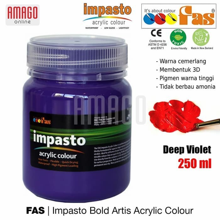 

Cat Akrilik Lukis FAS Impasto Acrylic Professional Paint - 250 ml - Deep Violet