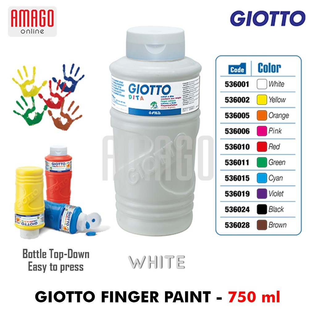 

GIOTTO Finger Paint Cat Jari Kuas 750 ml - warna White - 536001