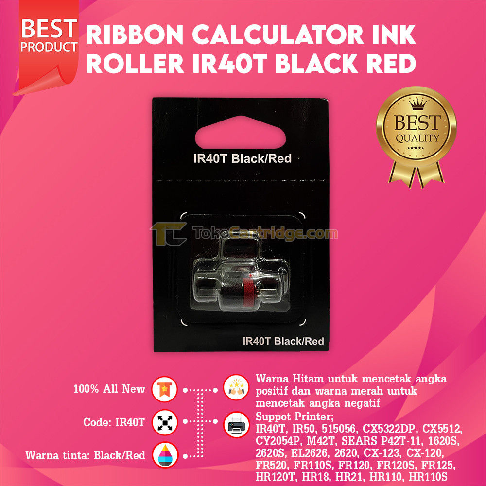 

Ribbon Calculator Ink Roller IR40T Tinta Kalkulator IR-40T Black Red