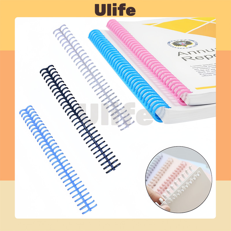 

Ring Binder Plastik DIY 30 Lubang / Binder Plastik/ Plastic Binder Binding Strip / Spiral Ring Pastel Lucu Binding Strip