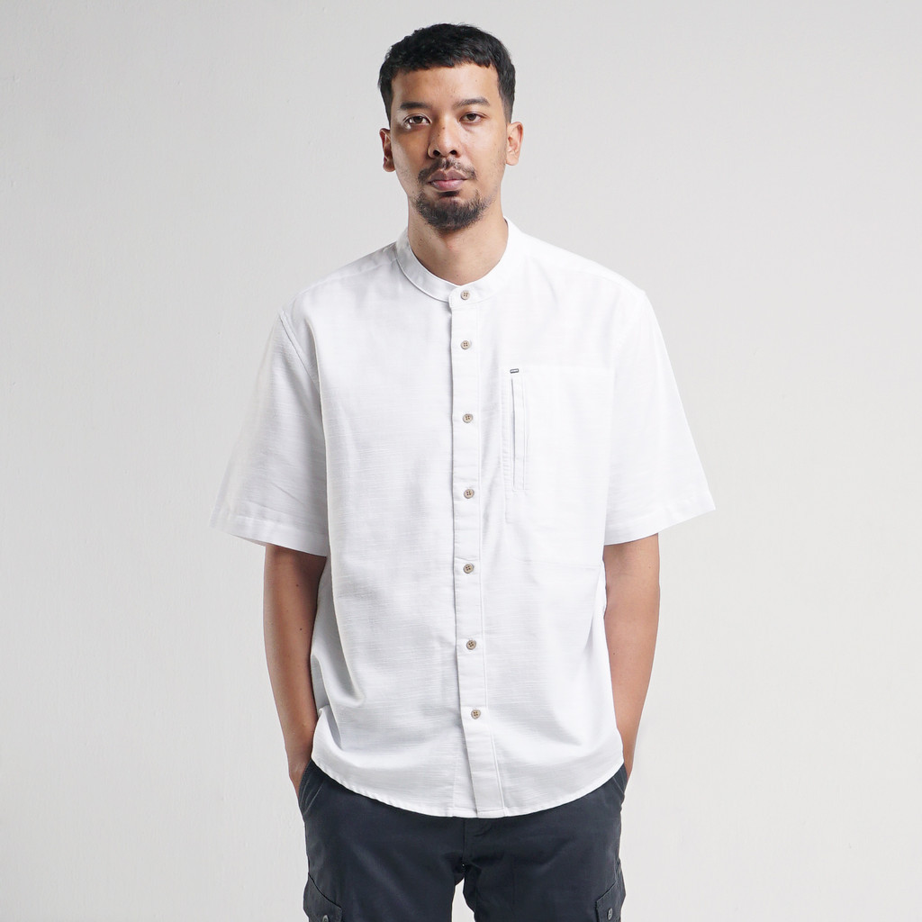 M.GEE Baju Muslim Koko Pria Lengan Pendek AZKA C069 White