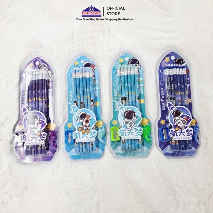 

Set Pensil HB Astronaut Space Travel Alat Tulis Rautan Aksesoris 12Pcs Alat Tulis Sekolah