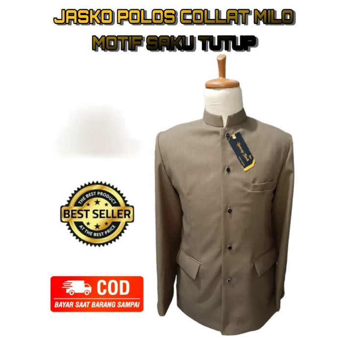 Jasko Polos Motif Saku Tutup Jas Koko Jasko Polos Coklat Milo