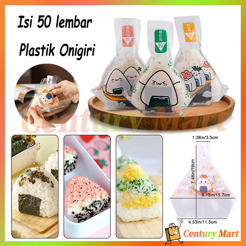 

CM 50 lembar Plastik Onigiri Segitiga Bungkus Nasi Onigiri Wrapper Plastik OPP