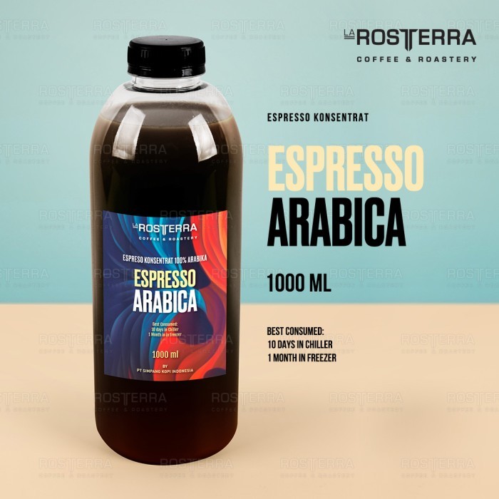 

Espresso Cair Full Arabica Konsentrat kopi Murni 1 liter LaRosterra