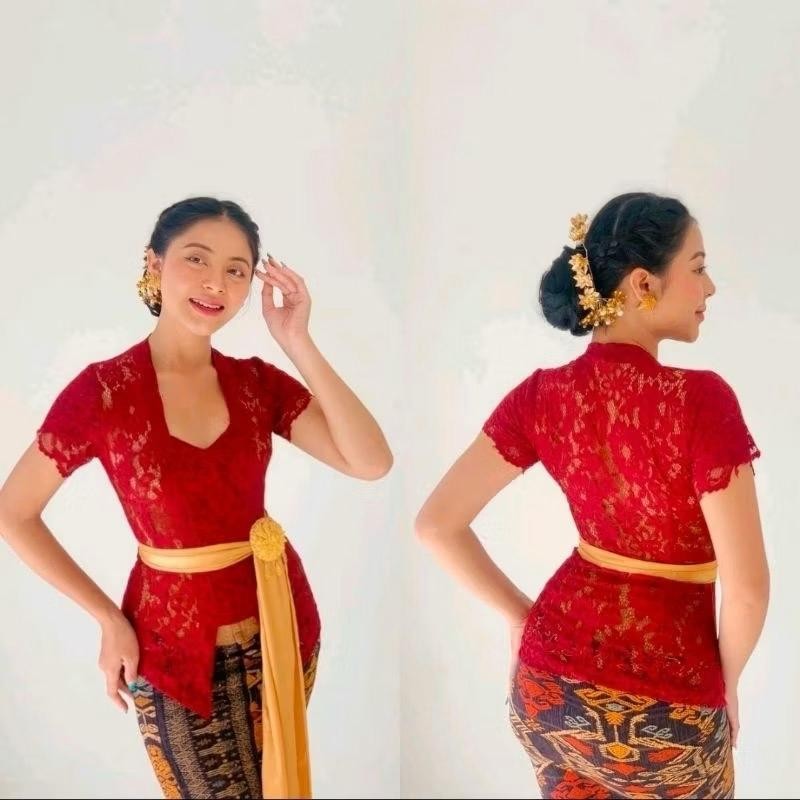 Exclusive` Atasan Kebaya Modern Jadi Baju Kebaya Bali Sofia Bed Lengan Pendek Lilit Tumpuk Baju Adat
