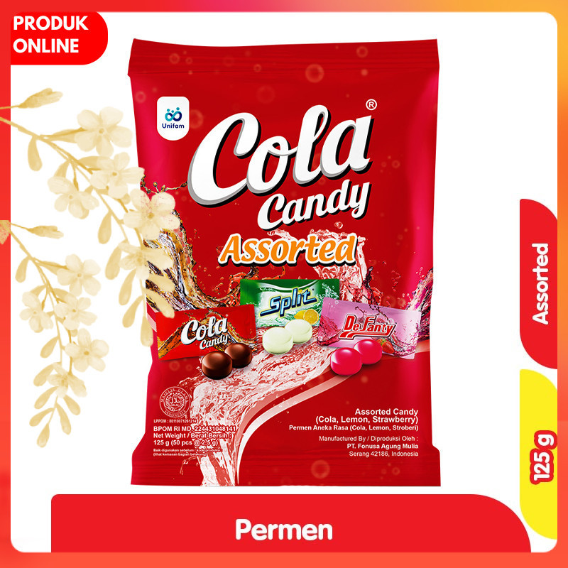 

Cola Permen Assorted Cola, Lemon, Stroberi 125 g