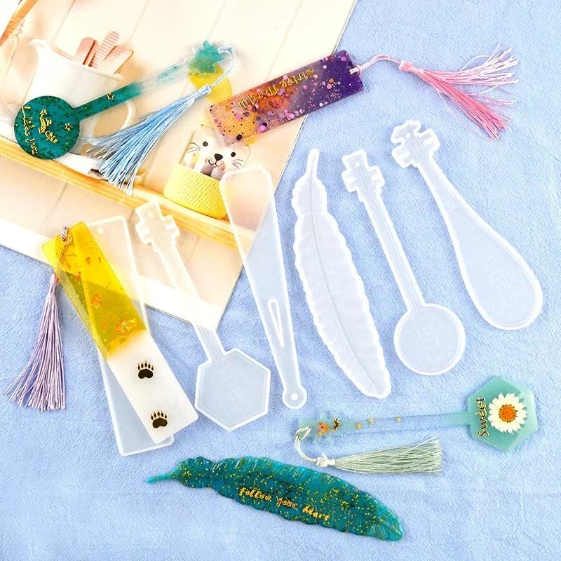 

Silicone Bookmark Mold, DIY Bookmark Mold For Resin Casting, Including Feather Musical Instrument Rectangle