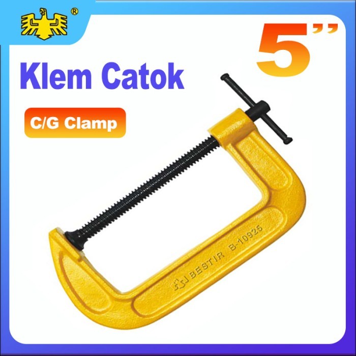 C/G Clamp Set Klem Catok Alat Jepit Meja Heavy Duty Klem 5"  Inch Besi Klem Penjepit Klem Kayu