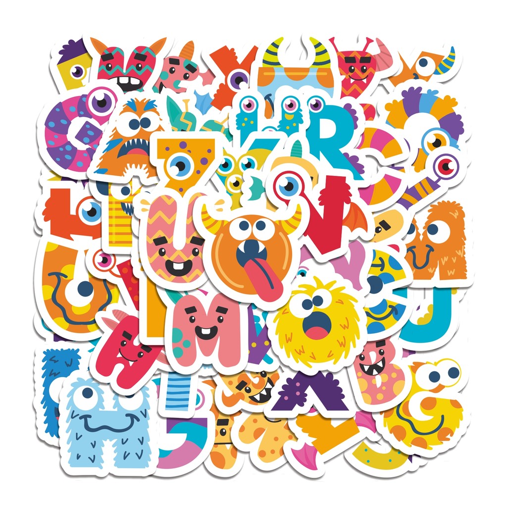 

COD 50 Pcs Stiker Alfabet Lore Lucu Anti Air Untuk Dekorasi Notebook Sepeda Skateboard Handphone
