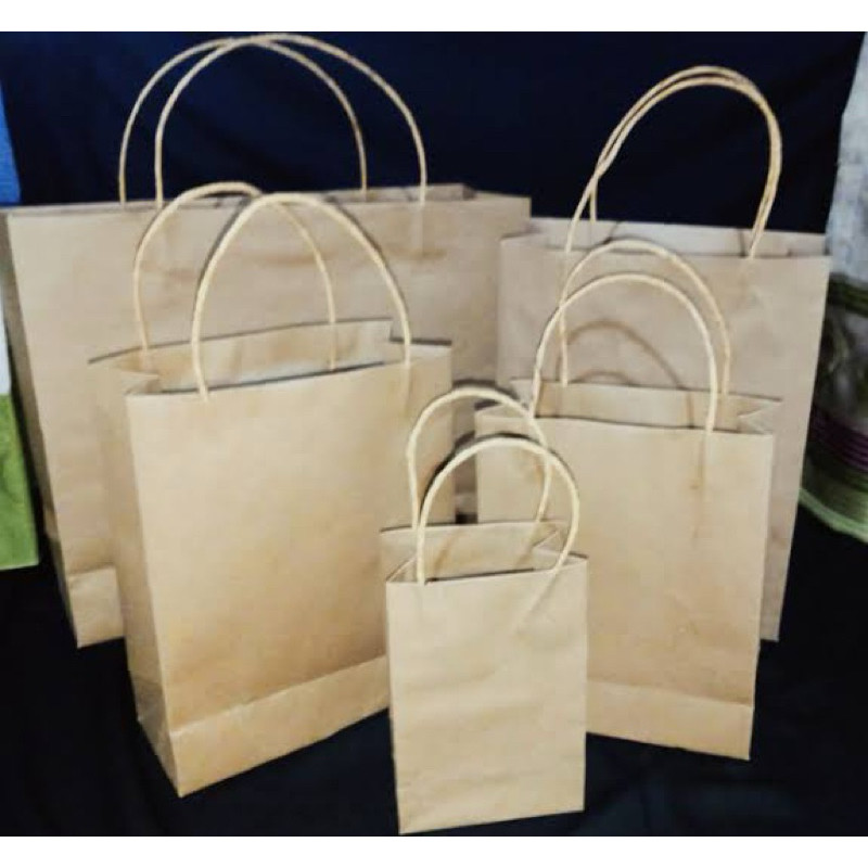

100 PCS PAPERBAG POLOS UKURAN SEDANG 23x17x6 cm