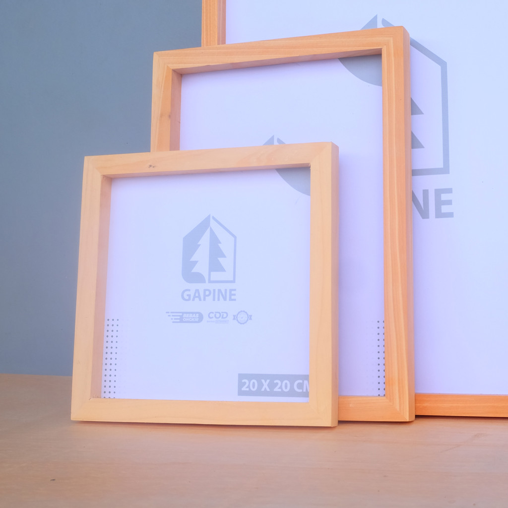 Gapine - Bingkai Bingkai Kayu 20x20 CM / Bingkai Kayu / Frame Kayu Jati Belanda