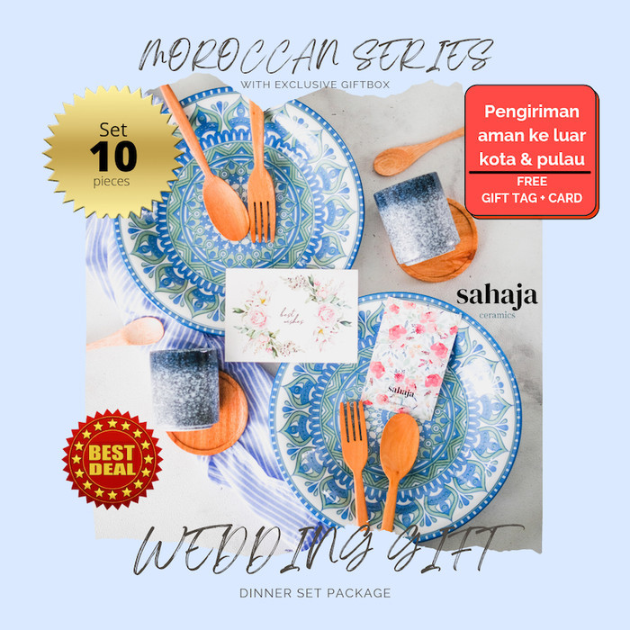 

[[Promo!!!]] Paket Kado Pernikahan Hampers Wedding Gift Mangkok Piring Keramik Set - Paket C