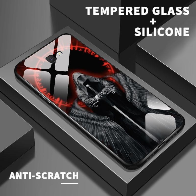 Case Hp For Samsung J7 Prime J4 Plus J6 Plus J7 2017 J7 Pro On7 2016 F02s F04 F12 F22 Kaca Glass Sil