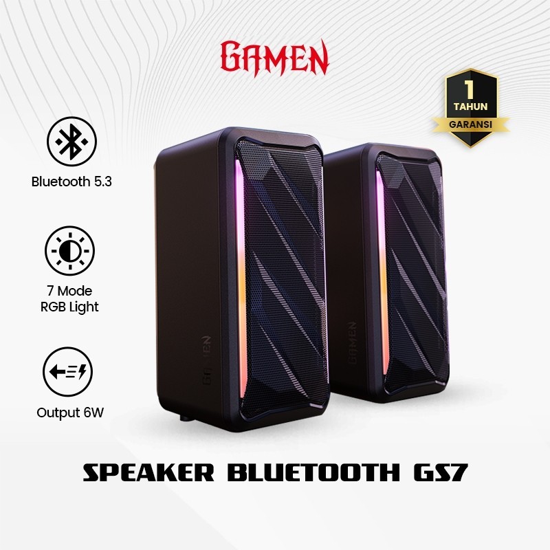 GAMEN Speaker Bluetooth Super Bass PC Gaming Surround Sound GS7 RGB Mode Bluetooth 5.3 Speaker PC Sp