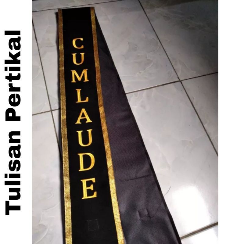 Selempang Cumlaude / Slempang Cumlaude / Selendang Cumlaude/ Bludru Bordir List Pita Selempang Wisud