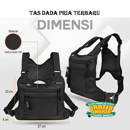 BBL / Tas Depan dada Tactical Army Murah Tas Holder Hp Motor Waterproof Ozol kekinian Chest Bag Pria