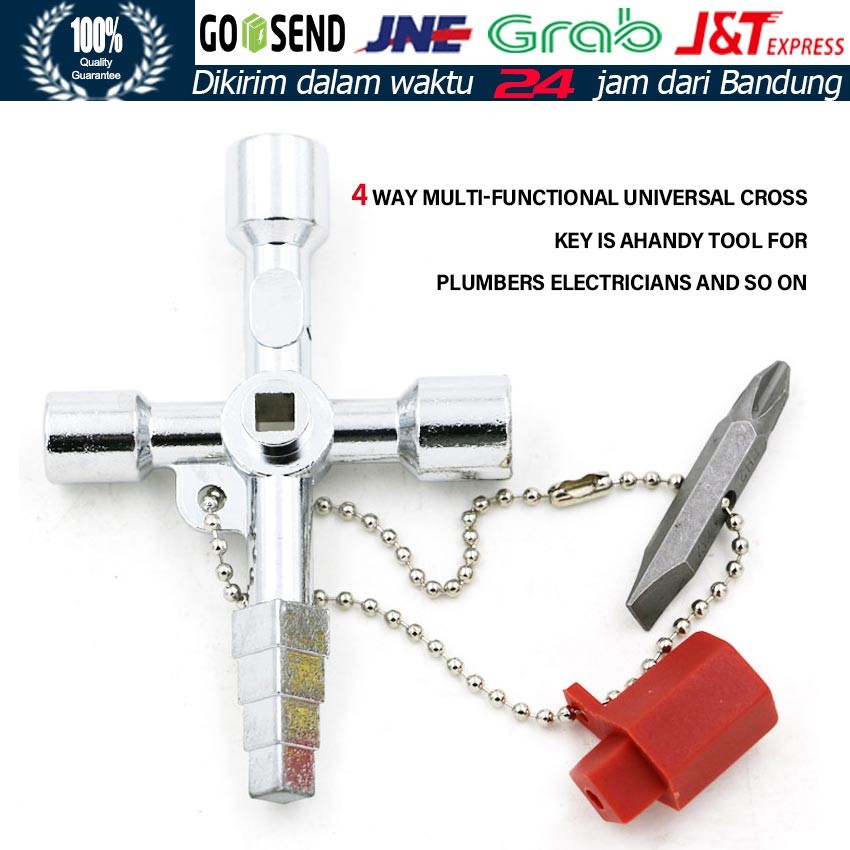 Kunci Kepala Bor 4 Way Universal Multifungsi / Kunci Kepala Pembuka Mata Bor 4 Cabang untuk Mesin Bo