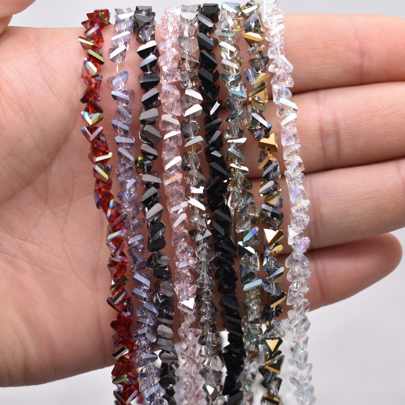

Yanqi Shining Triangle Glass Beads Colors 6mm 80pcs Crystal Glass Beads For Jewelry Making DIY Handmade Bracelet Wholesale