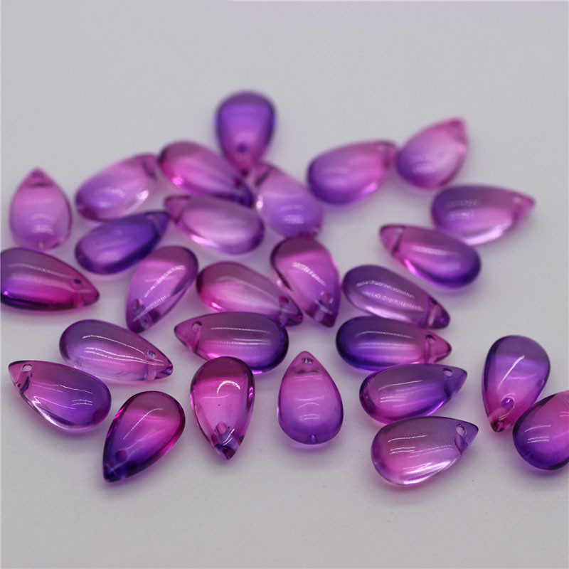 

7x14mm 50PCS Colorful Waterdrop Glass Loose Beads For Jewelry Making DIY Pendant Crafts Keychain Fashion Material Hot Sale