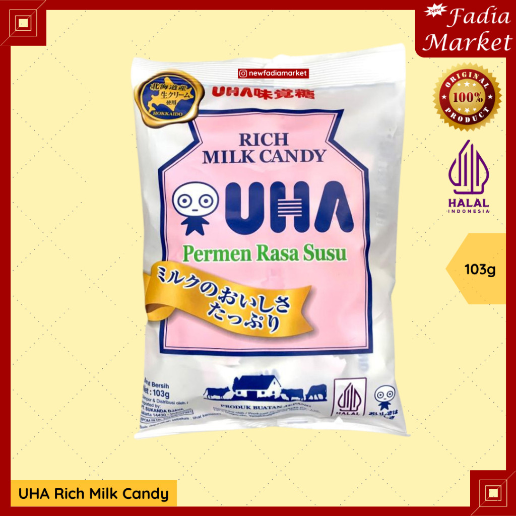 

UHA Rich Milk Candy Permen Susu 103g