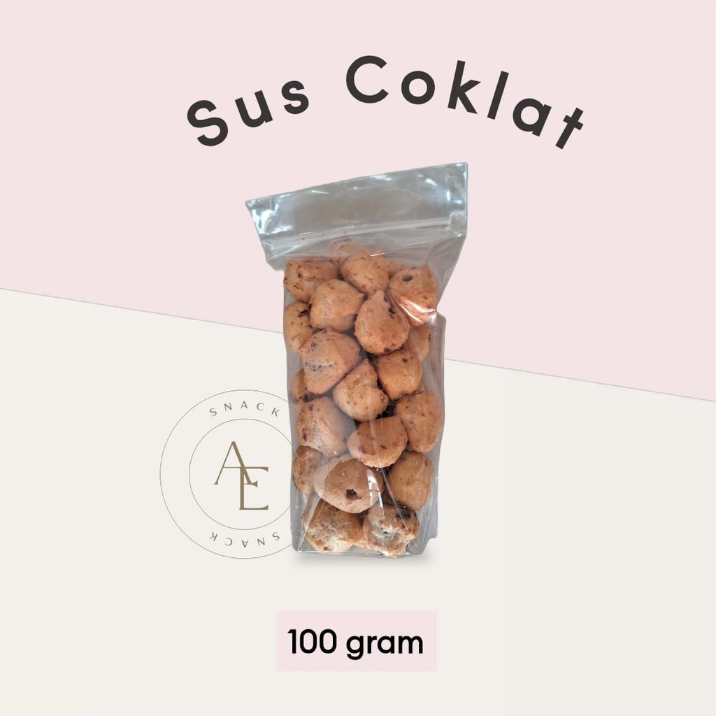 

Soes Cokelat Kering isi Coklat Rumer dan Renyah kemasan 50 gram dan 100 gram