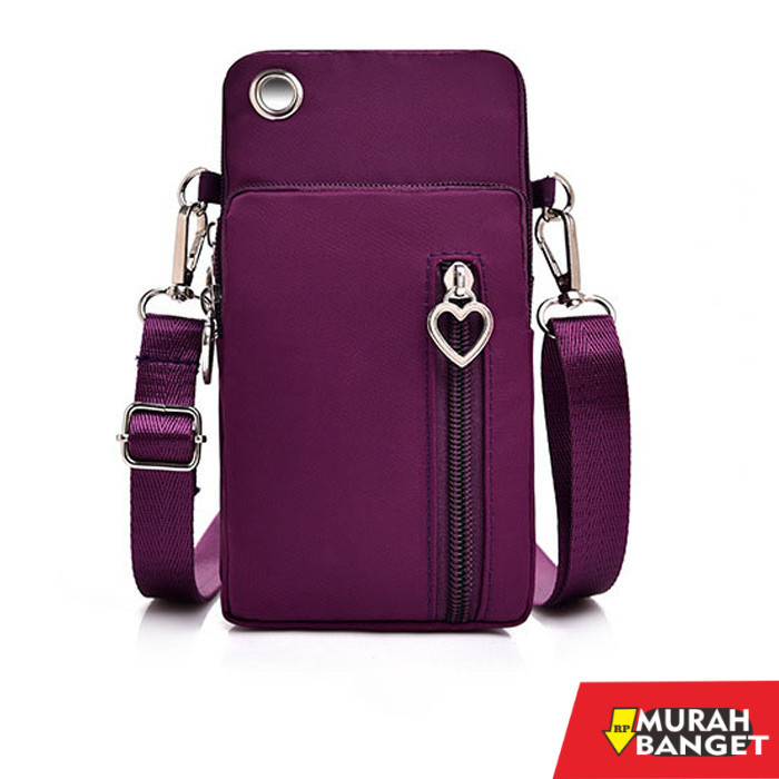 tas selempang wanita simple elegan Tas Selempang HP Wanita Serbaguna Nylon Sporty Mini Sling Bag JCT