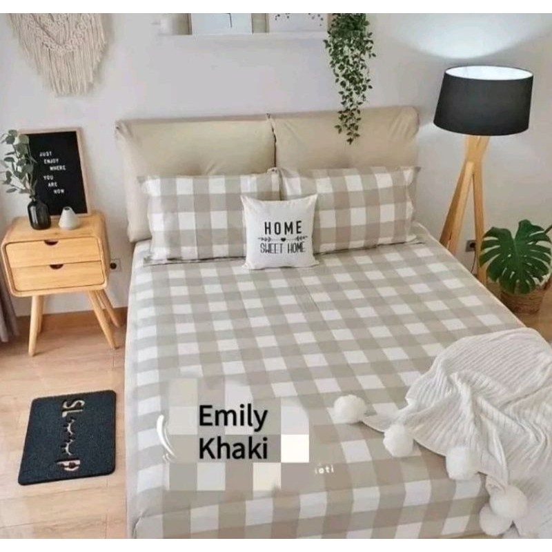Sprei Aesthetic | Sprei emily khaki | Sprei motif aesthetic | Sprei motif emily | Sprei motif Korea 