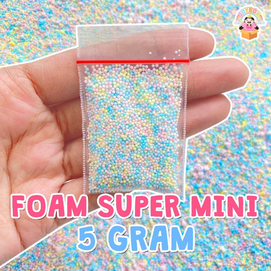 Foam ukuran kecil mini untuk slime, prakarya, diy dan hiasan, fake sprinkles, gabus bulat bundar lin