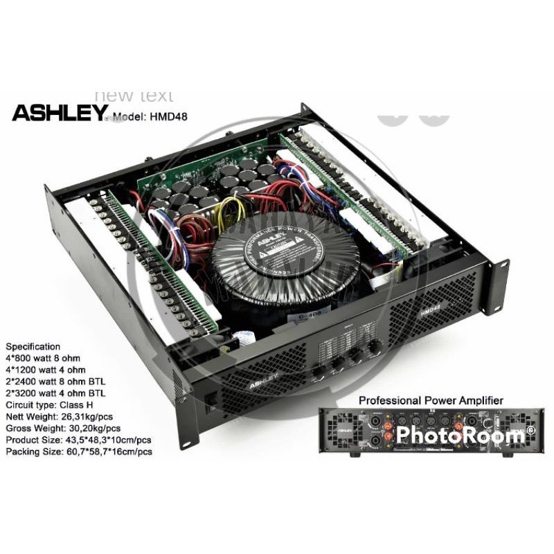 Power Ashley HMD 48 - Power Amplifier Ashley 4 Channel HMD48