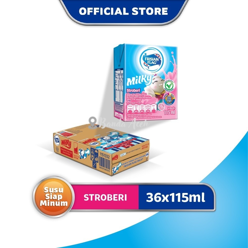 

(Aceh) Frisian Flag UHT Milky Strawberry 36x115ml