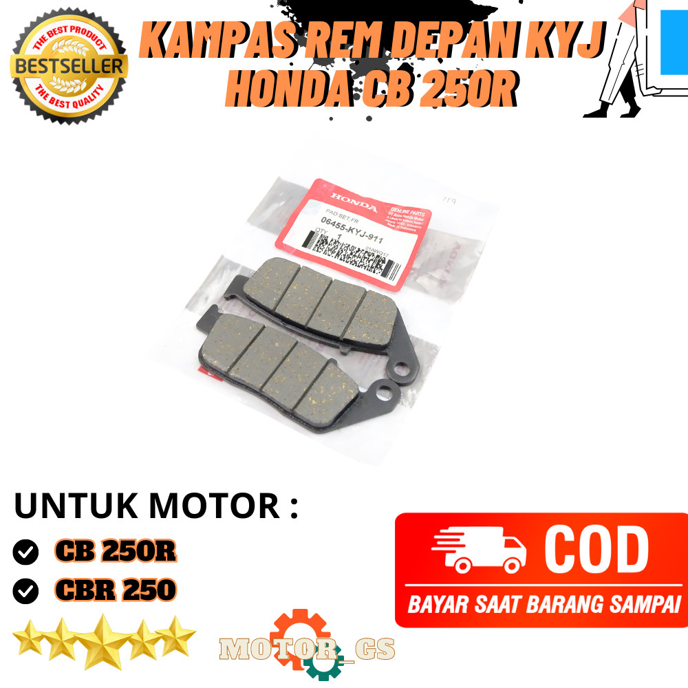 Kampas Rem Depan KYJ CB 250R & CBR 250 / Dispad Motor Honda CB 250R - 06455-KYJ-911