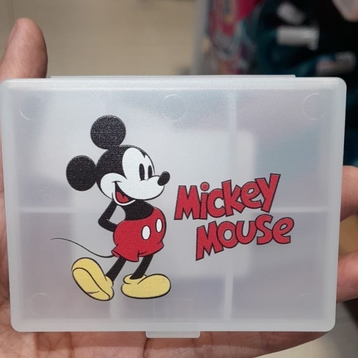 Miniso Mickey Mouse Colection 6 Lattice Pill Box Kotak Obat - Merah