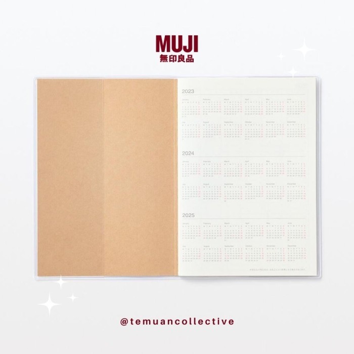 

MUJI Japan Kraft Monthly / Weekly 2024 Agenda Planner starts Dec 2023 - Monthly Maroon, A5