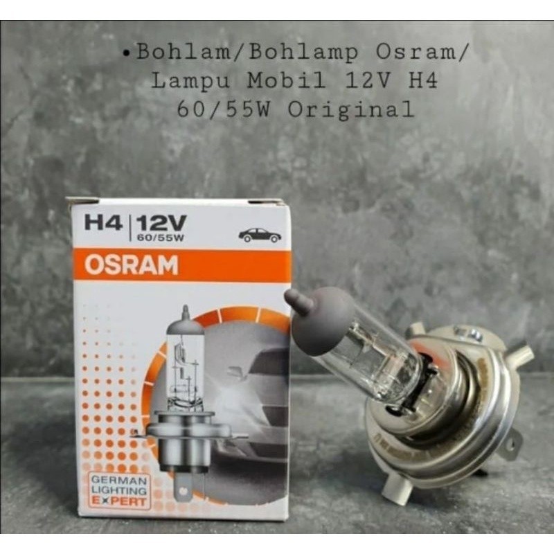 Lampu Bohlam depan besar mobik Halogen Bulb H4 Osram 12V 60/55W Asli