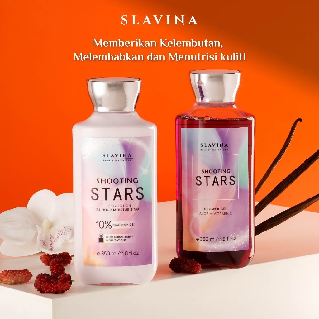 SLAVINA Shooting Stars Sabun Mandi by Nagita Slavina Shower Gel Body Wash Cair Wangi 350ml