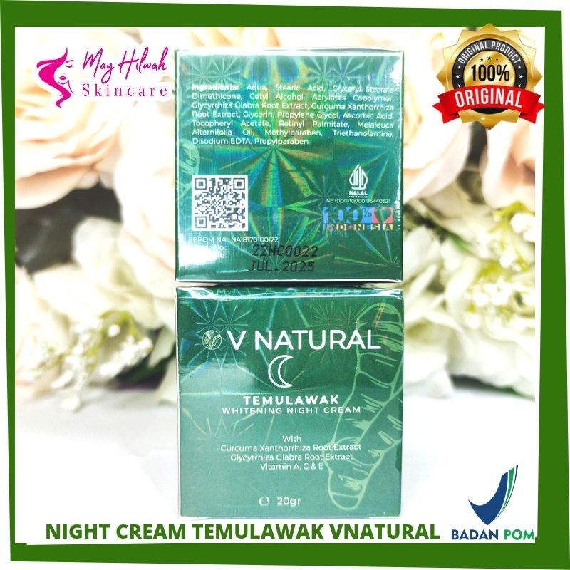 NIGHT CREAM TEMULAWAK VNATURAL BPOM ASLI ORIGINAL