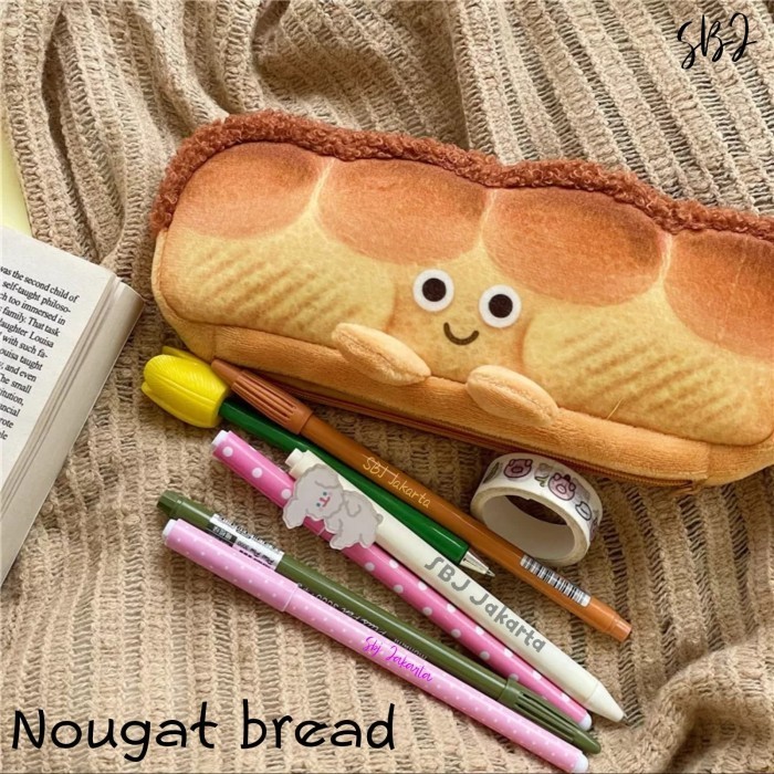 

PROMO!! -Tempat pensil kain Kotak pensil Pencil case karakter roti french toast - BAGUETTE BREAD