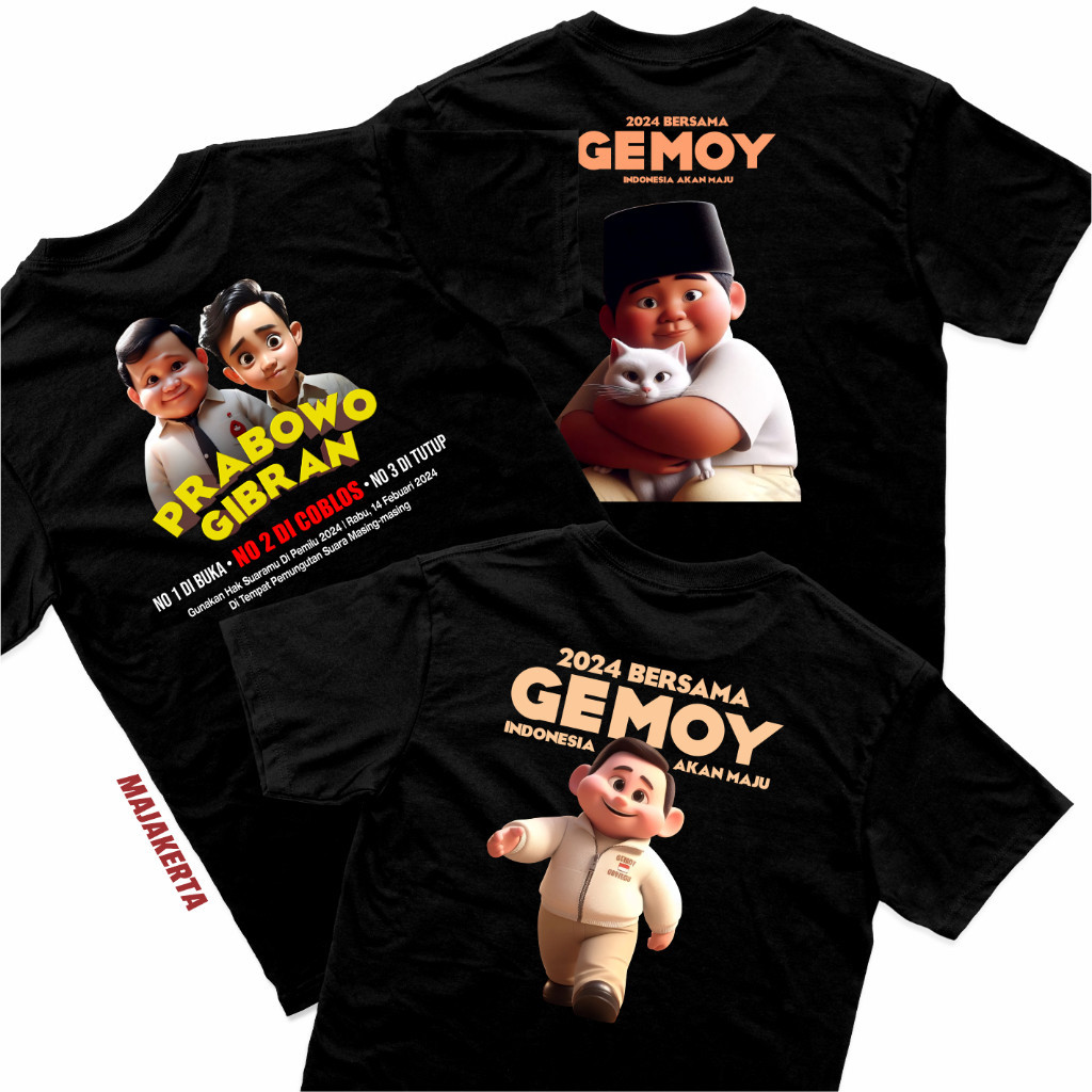 Kaos Prabowo Gibran Gemoy Presiden 2024 / Baju Prabowo Gibran