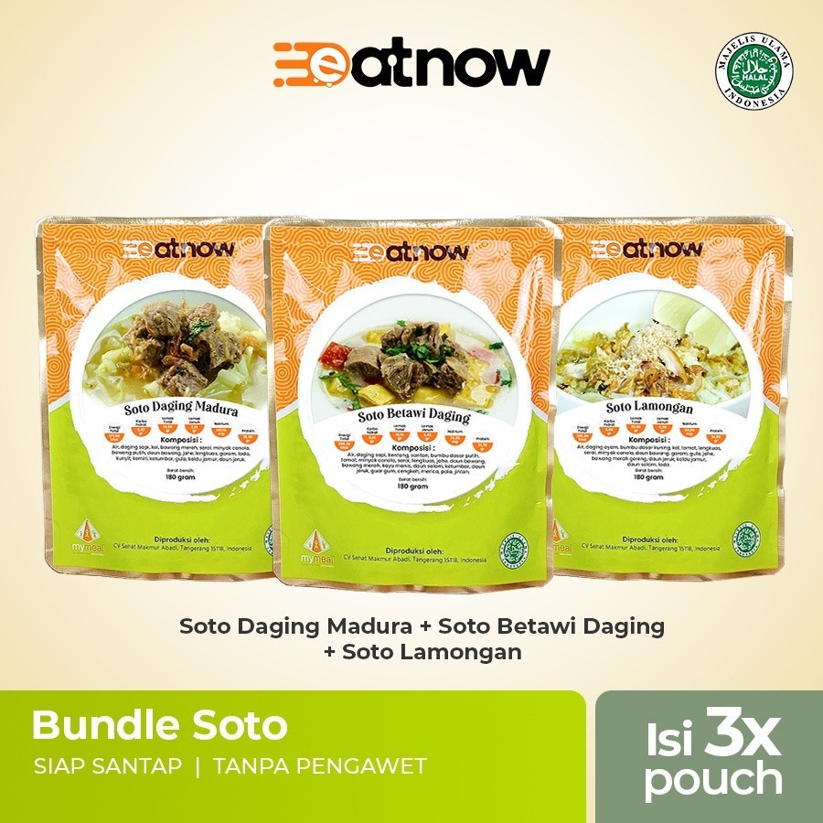 

EatNow Soto Bundle - Betawi - Lamongan - Madura - Makanan Siap Saji - Makanan Instan
