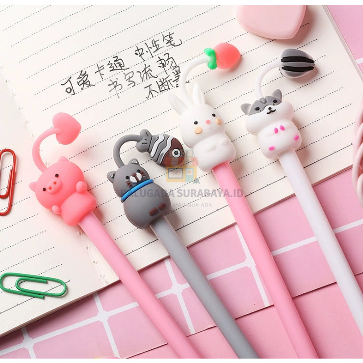 

⭐ PGS ⭐Pulpen Karakter Gel Lucu Pastel Motif Binatang Mamalia