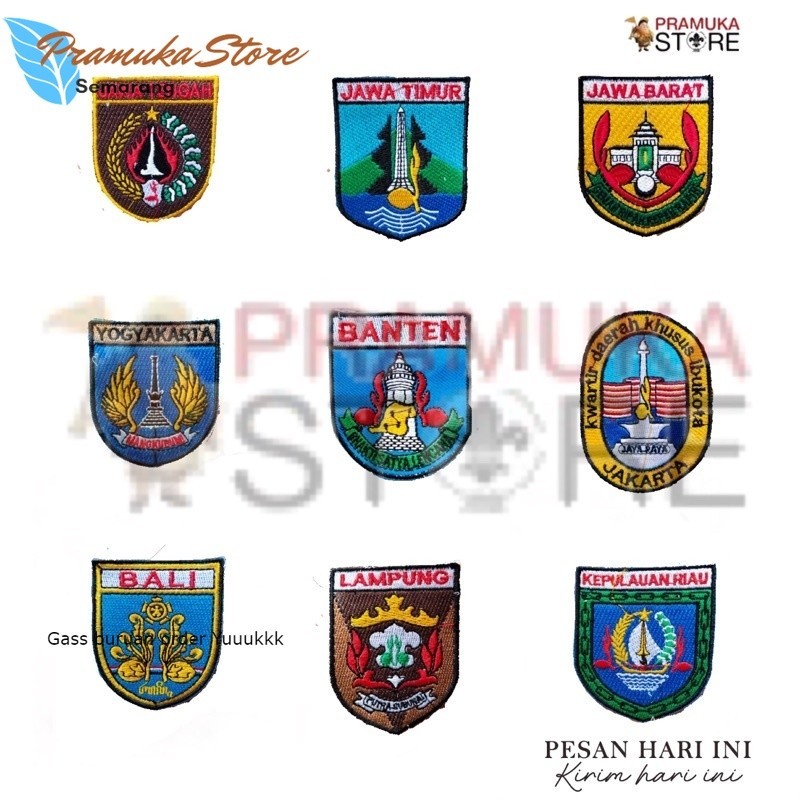 Ready Bijian Badge Kwarda DKI Jakarta Kwarda Jawa Tengah Kwarda Jawa Timur Kwarda Jawa Barat Bordir 