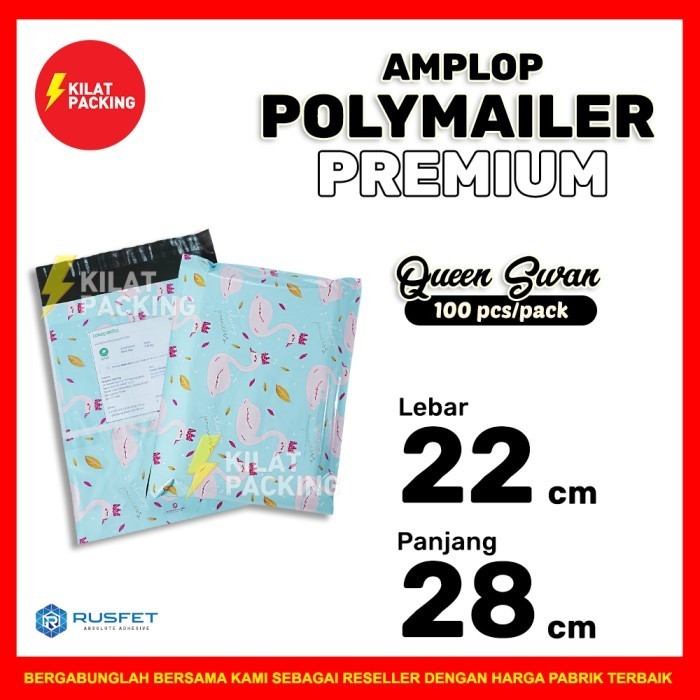 

AMPLOP PLASTIK POLYMAILER QUEEN SWAN ( Uk : 22cm x 28cm)PACK