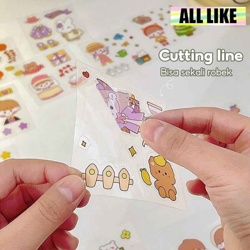 

【ALL Like】 Sticker Buku dan Botol Anti Air Karakter Lucu dari Bahan PET