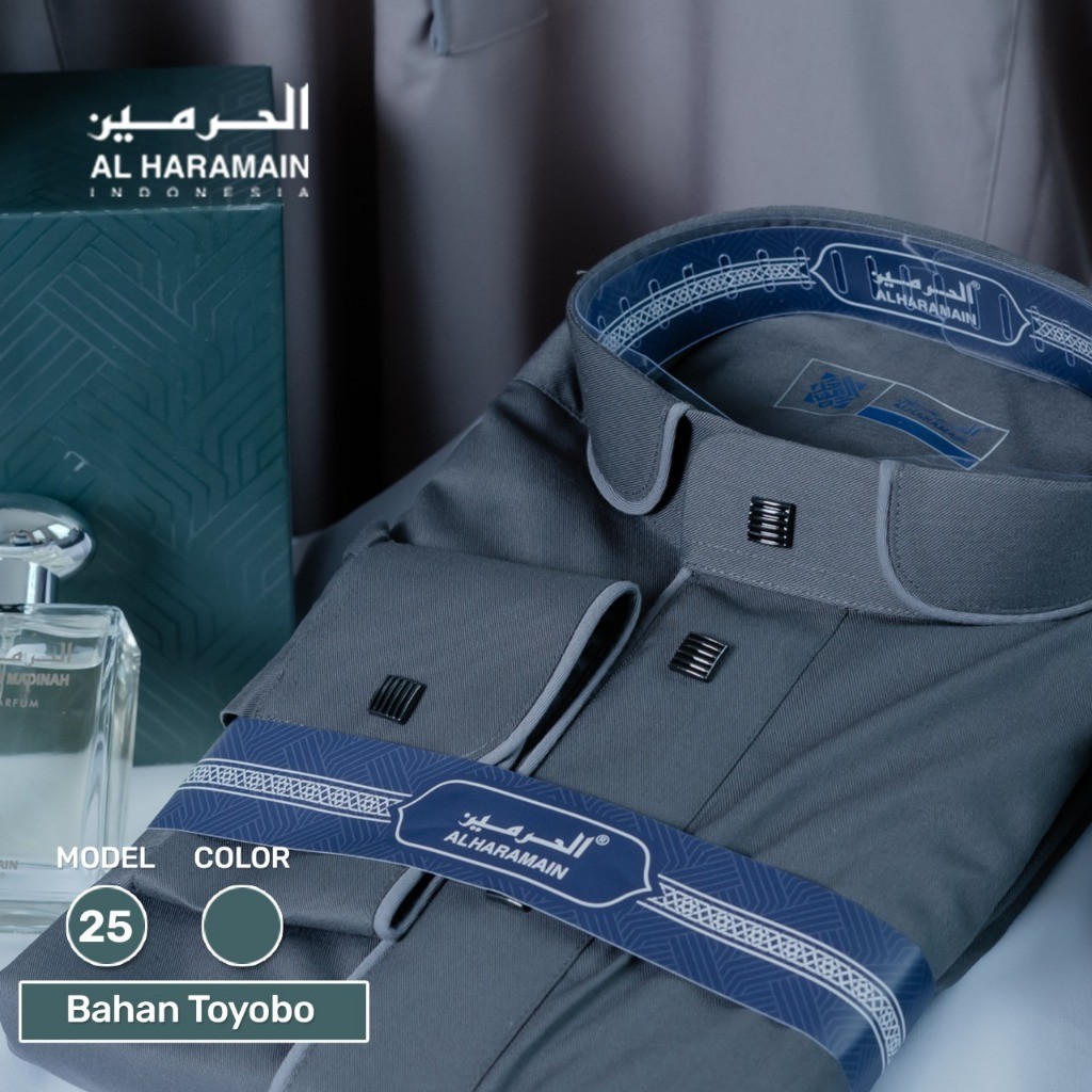 gamis Haramain bisa cod AL Haramain Jubah / Gamis Pria Dewasa Manset Toyobo Premium (25) |