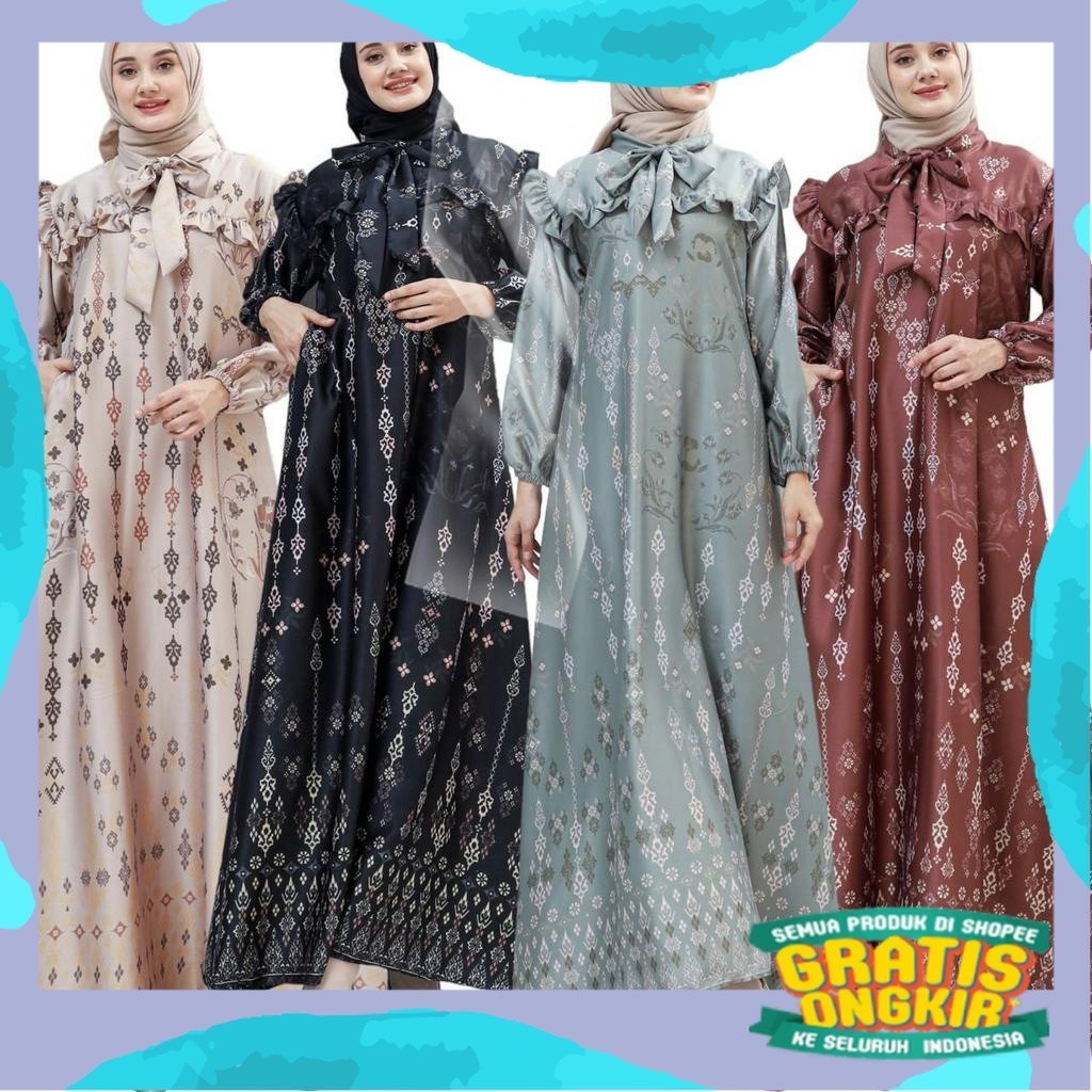 Dress Gamis Denada Resleting Busui Baju Wanita Pakaian Wanita/pink fanta